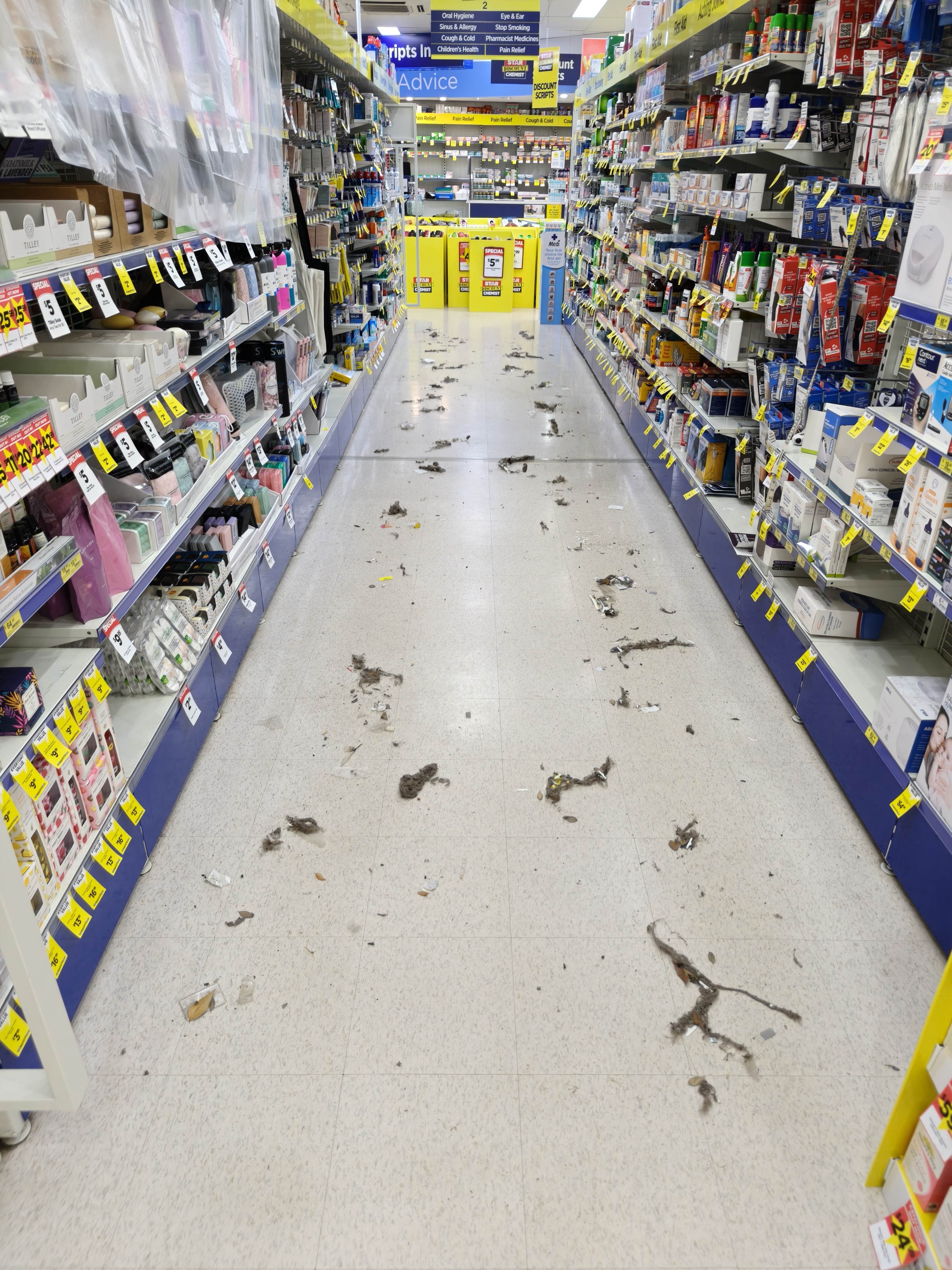 Retail floor before cleaning