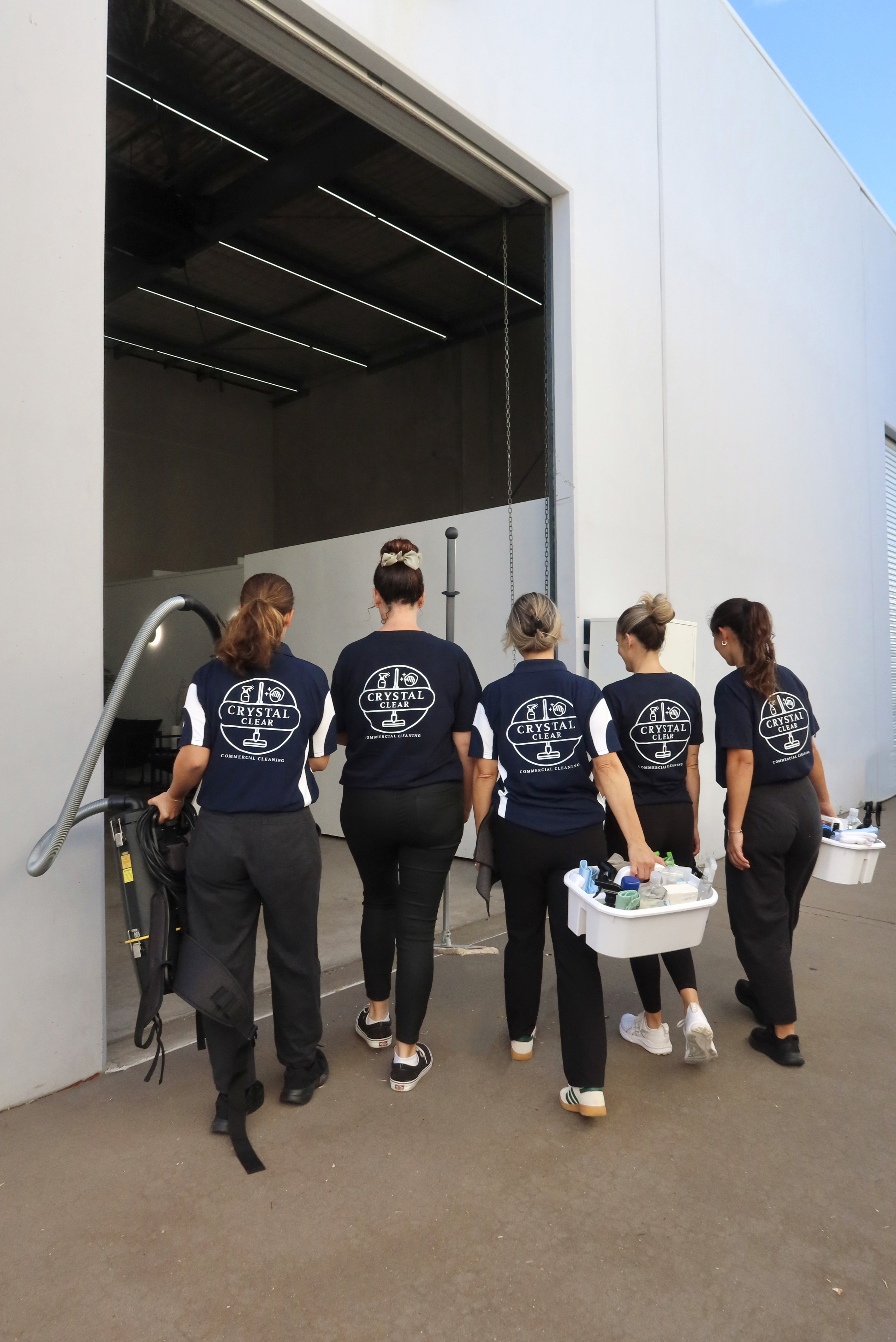Crystal Clear Commercial Cleaning local Peregian team arriving for work